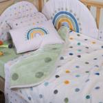 Κουβέρτα Βρεφική Κούνιας Baby Dots Green 100x140 / NEF-NEF Baby