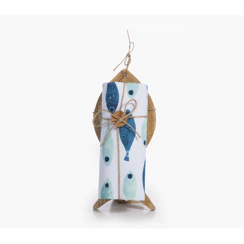 ΞΥΛΙΝΟ ΨΑΡΙ ΜΕ ΠΟΤΗΡΟΠΑΝΟ SARDINES BLUE 40X70 / NEF-NEF HOMEWARE