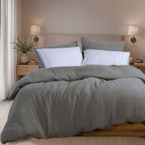 Σετ Παπλωματοθήκη Μονή Dots grey 160x230 / NEF-NEF